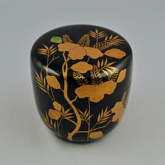即納&大特価】 茶道具 山中塗 山下泰園作 高台寺 縁金 中棗 共箱 V