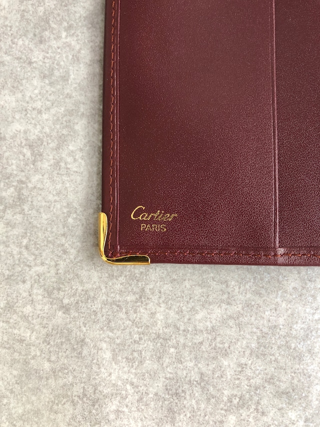 Cartier カルティエ マストライン 財布 ボルドー レザー 二つ折り vintage ヴィンテージ オールド ustkxg
