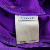 【日本製 社交ダンス衣装】パープル Chacott チャコット ラテン ドレス ワンピース 黒 ブラック デモ 競技用 上品 高級感 レオタード 軽め