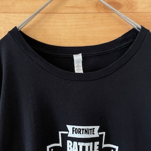 【CANVAS】FORTNITE ロゴ Tシャツ フォートナイト BATTLE ROYALE ナンバリング XL ビッグサイズ US古着