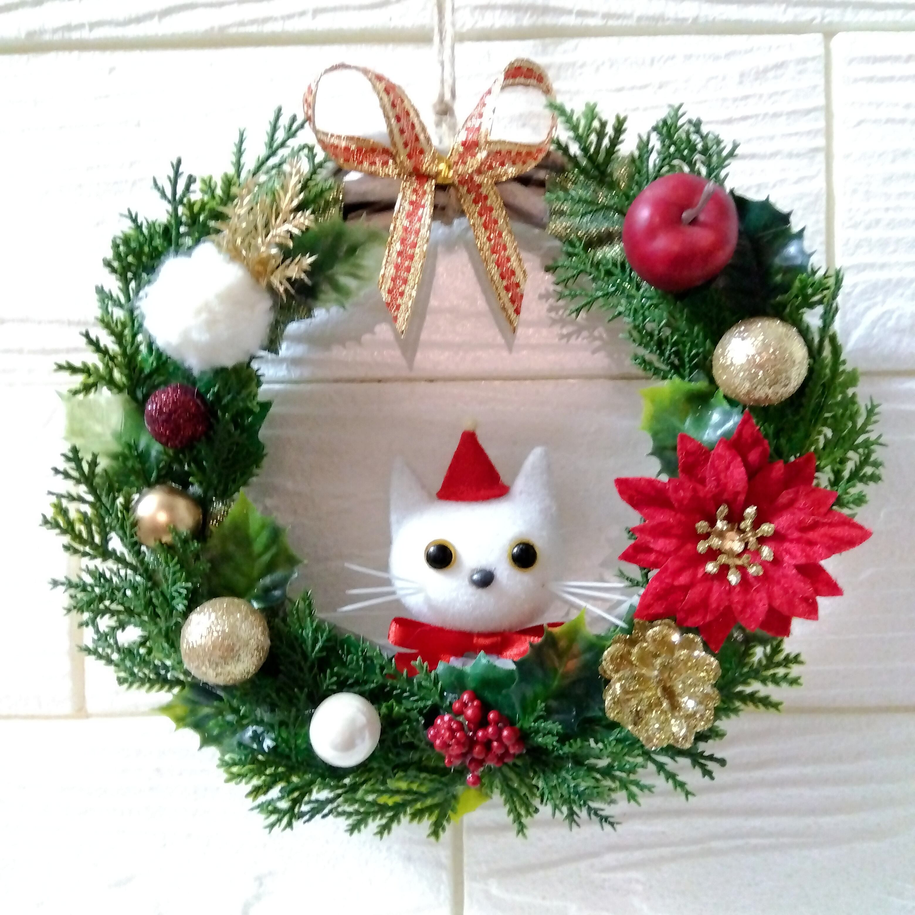 クリスマスリース キラキラ クレッセント スノーマン | 雑貨屋 HarryChop