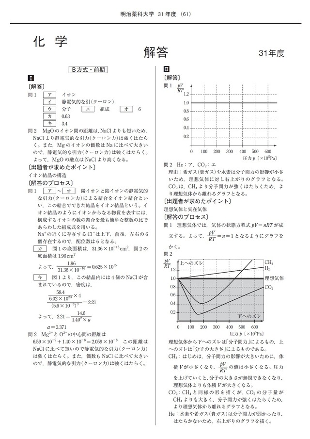 2027年度　私立薬学部入試問題と解答　7.明治薬科大学