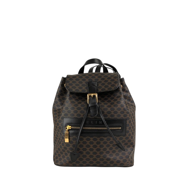 CELINE セリーヌ マカダム リュック ブラック ロゴ PVC レザー バックパック vintage ヴィンテージ オールド ed4nn3