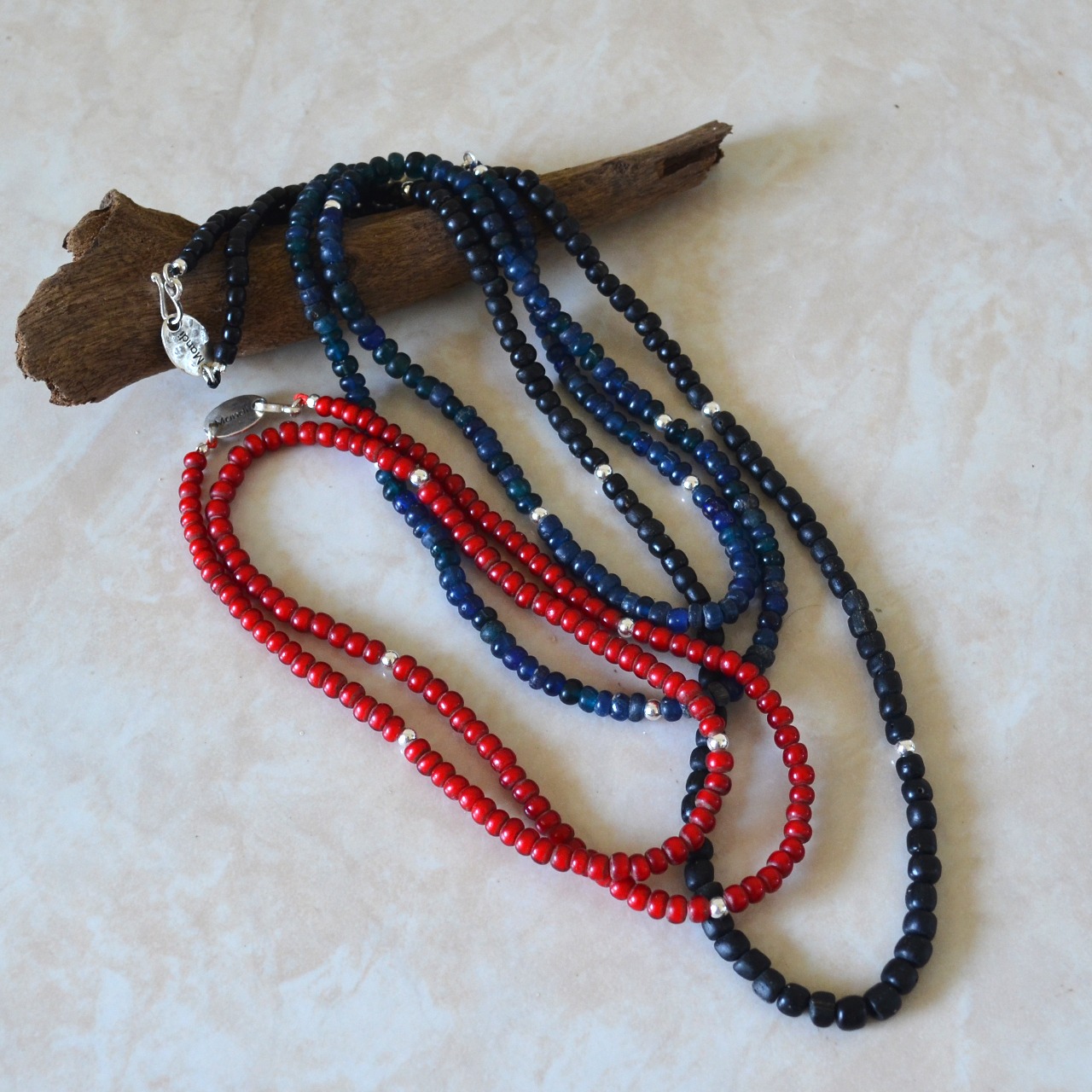 Mandi/マンディ Antique Beads Necklace(60cm)(Red)