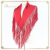 フラメンコ 衣装 シージョ ピキージョ フレコ フリンジ 赤 無地 トライアングル 三角形 飾り 装飾 小物 ダンス ベリーダンス レッド系 フリンジ付き おしゃれ ステージ衣装 フラメンコダンス 踊り用 赤色 シンプル