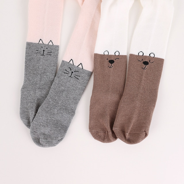 【即納】くまとねこのタイツ FR332