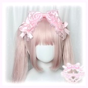 ♡【全10色】ドーリープリンセス パール＆ドットサテンリボン 2wayヘアクリップカチューシャ white×red ♡