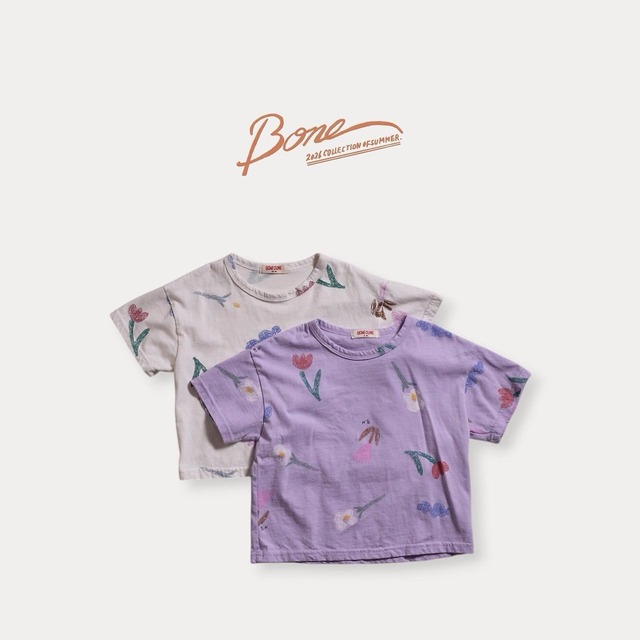 【予約商品】BONEOUNE / Cra flower full plate half-sleeved T-shirt