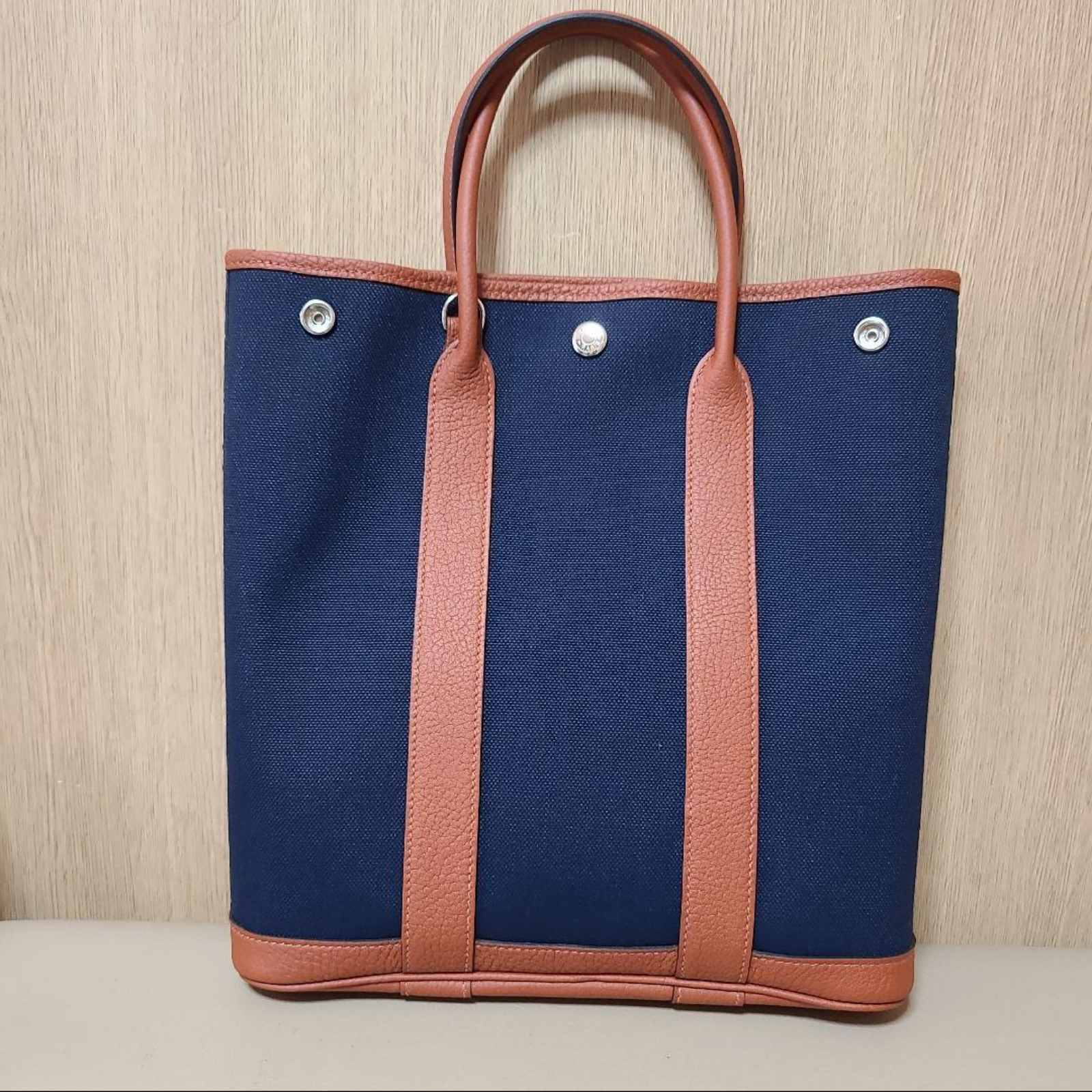 HERMES エルメス ガーデンファイル PM トートバッグ ネイビー 