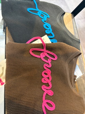 コード刺繍ロゴ　サマーニットセーター　621919