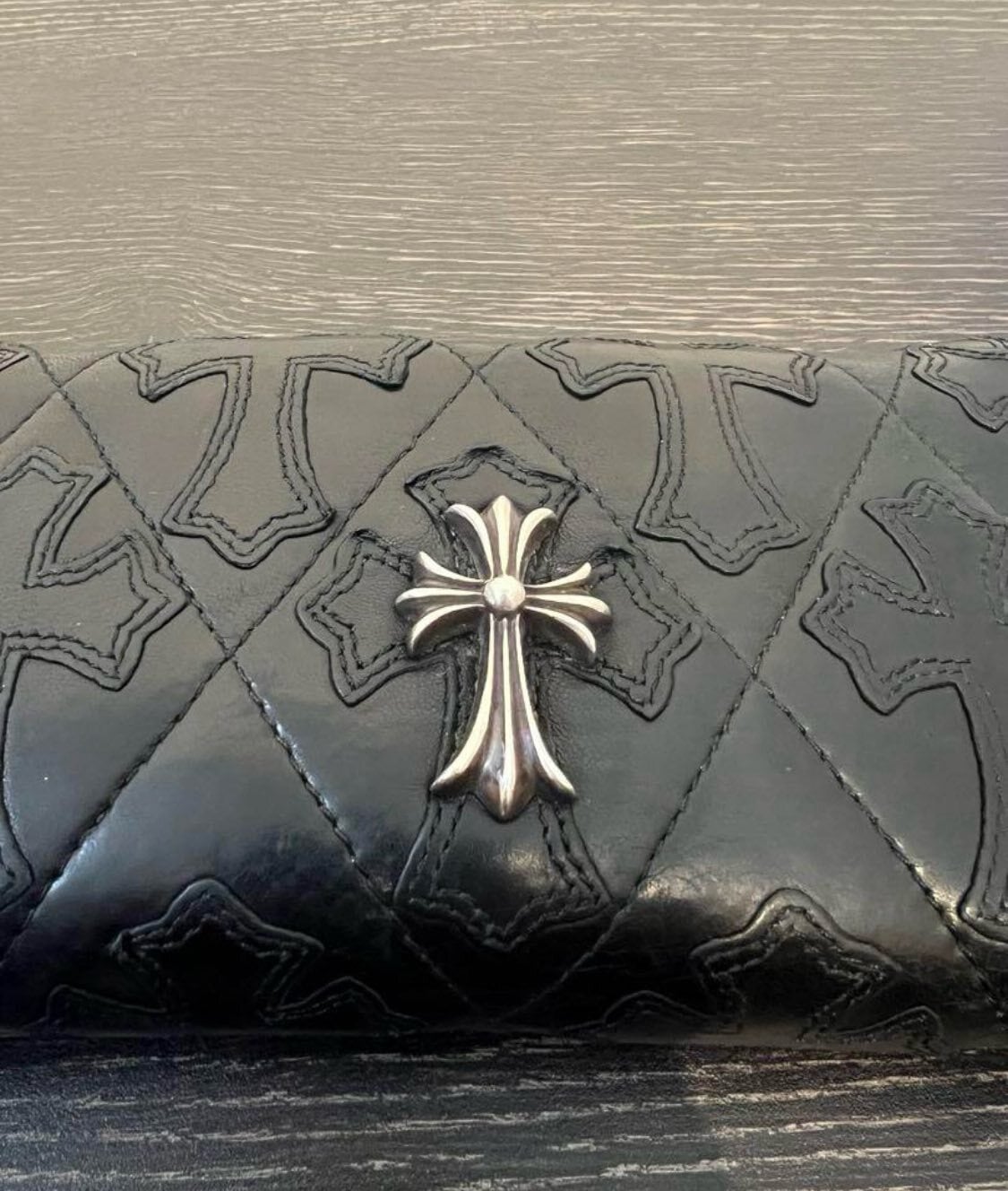 クロムハーツ CHROME HEARTS 財布 キルティング ウォレット CHROME HEARTS クロムハーツキルティング クロス 長財布 ウォレット