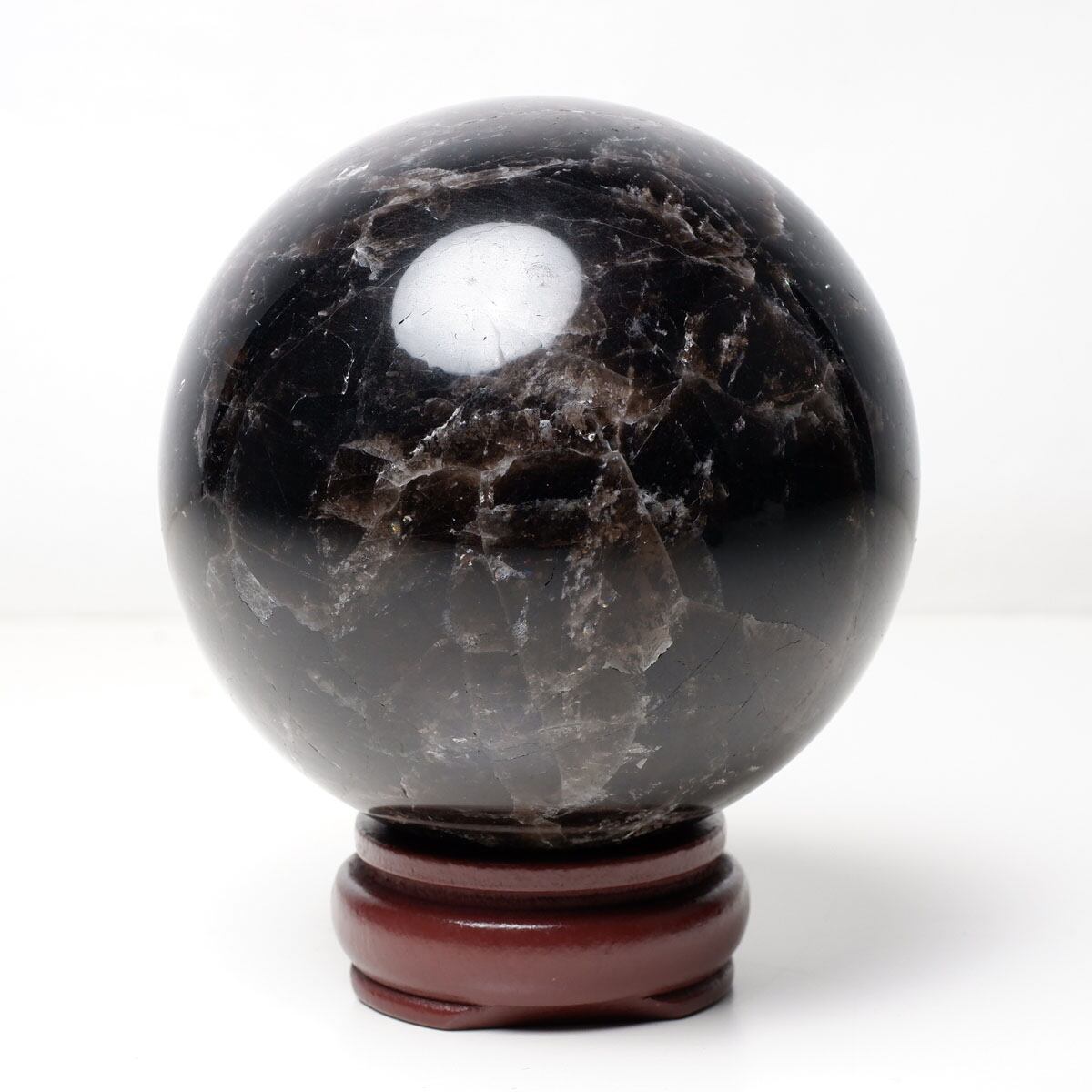 1.3Kg モリオン 丸玉 95mm 黒水晶 丸玉 モリオン スフィア 一点物 151-8546