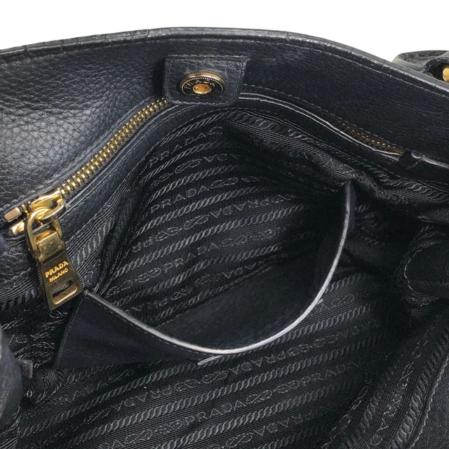 PRADA プラダ ヴィッテロダイノ トートバッグ ブラック ロゴ レザー vintage ヴィンテージ オールド fpj5iw