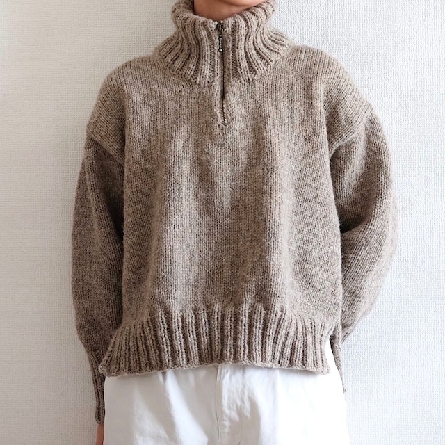 Double rib zip sweater