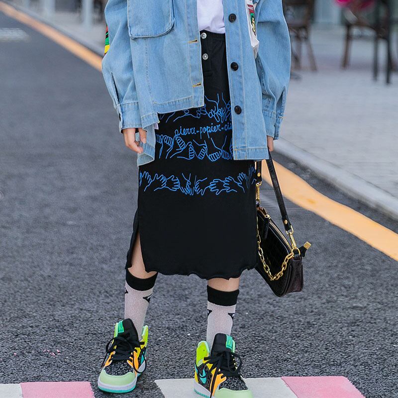 スカート スプリングニットカジュアル 春物 トレンディボーイ29167399088