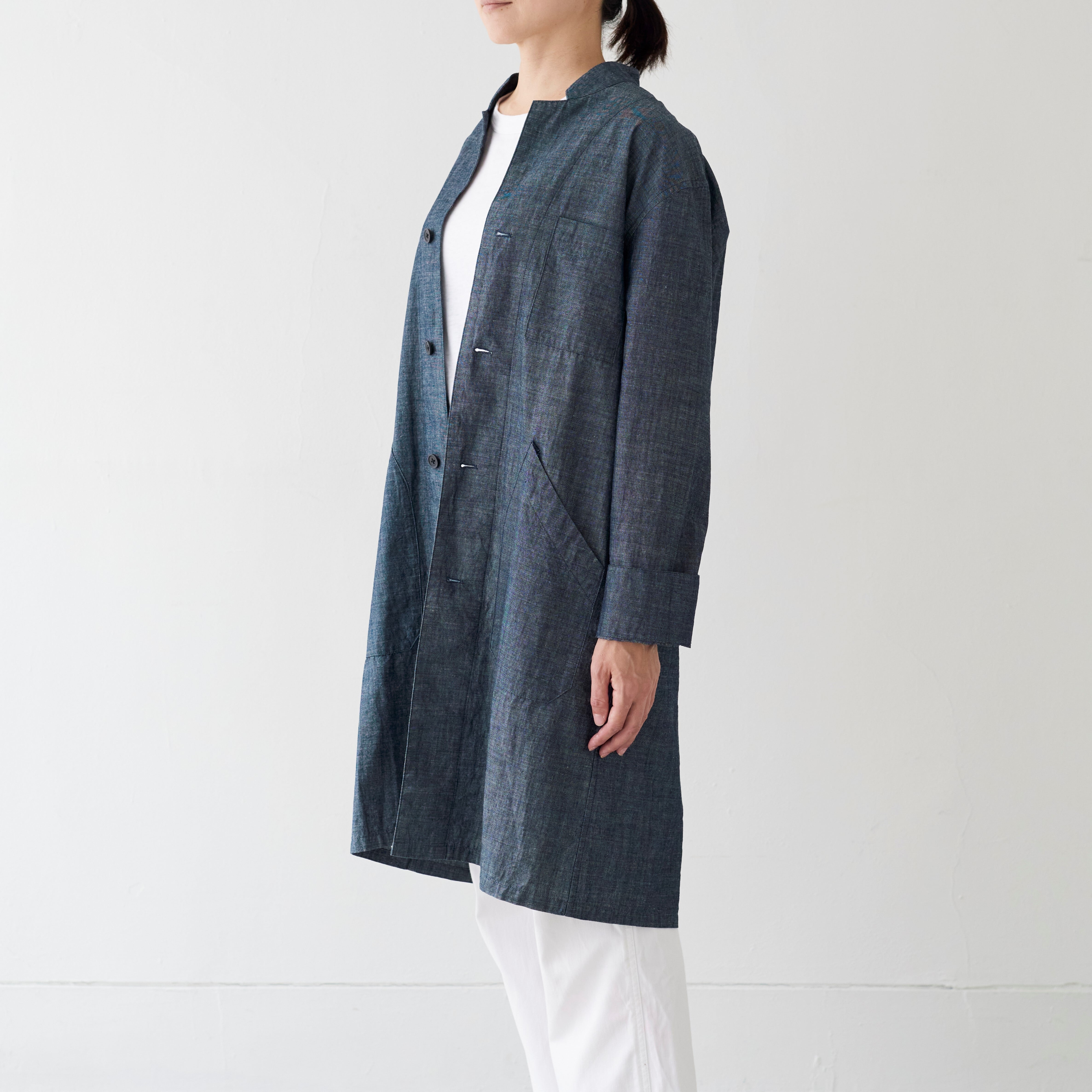 【美品】ババグーリ シルクコットン アトリエコート ユニセックス インド製 絹 4cb2836b542c01ceedd2509d26b0c4