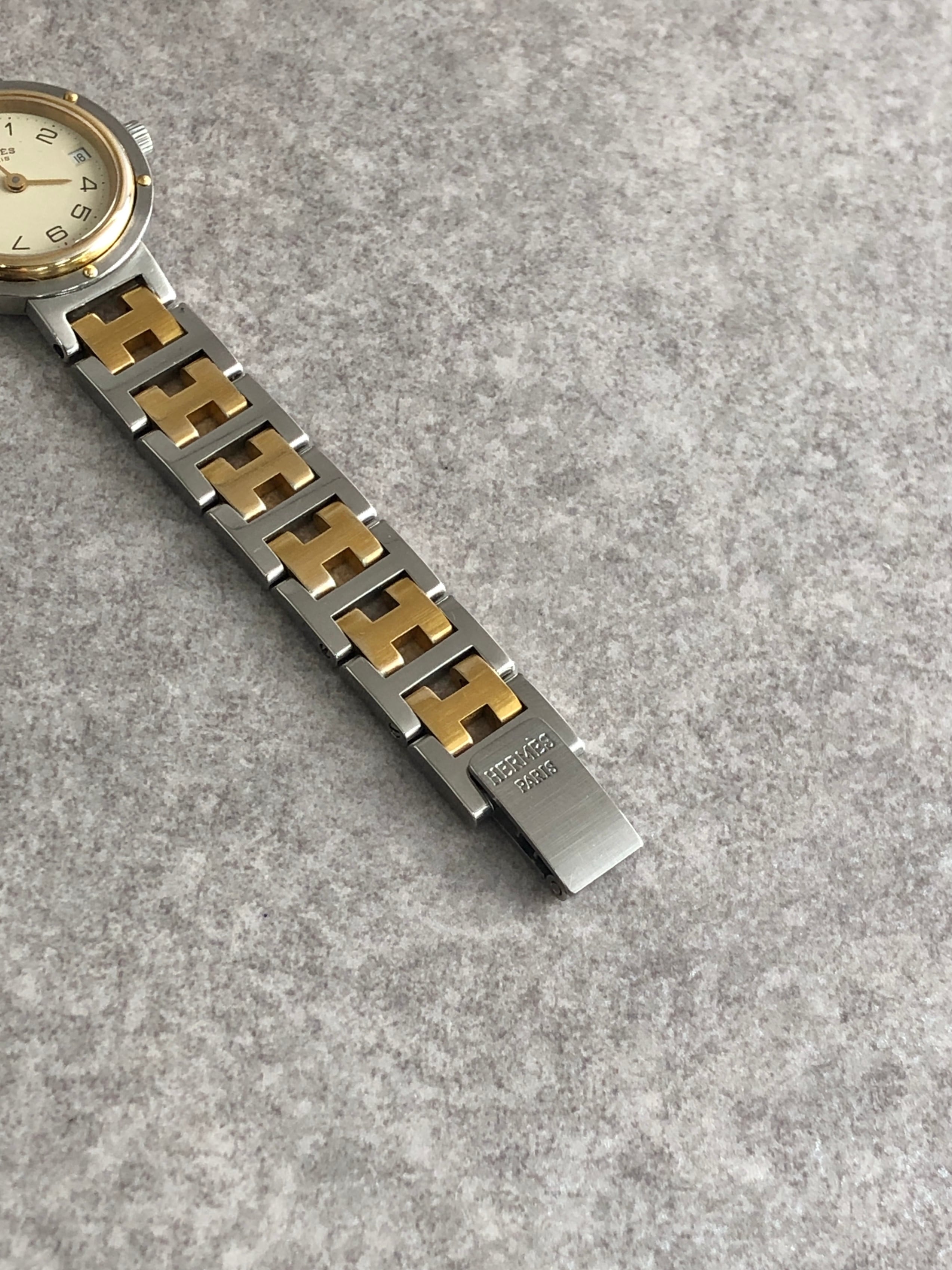 HERMES エルメス クリッパー 腕時計 ゴールド シルバー ステンレス