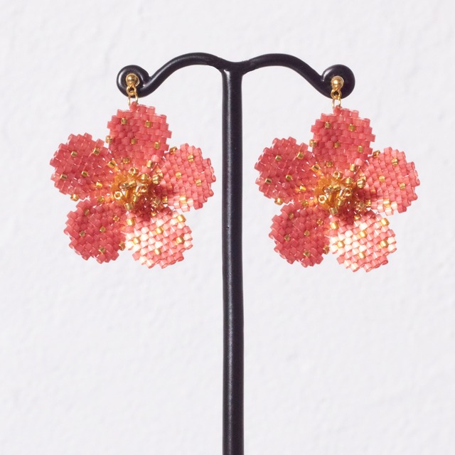 Bijoux Flower Earring（ crimson red ） 