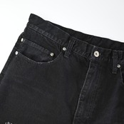 KUON / Sashiko Mended Black Denim Trousers