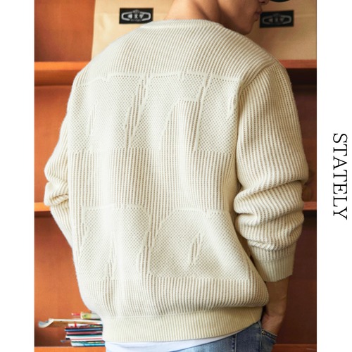 Embossed Knit Pullover/2color_T55 画像