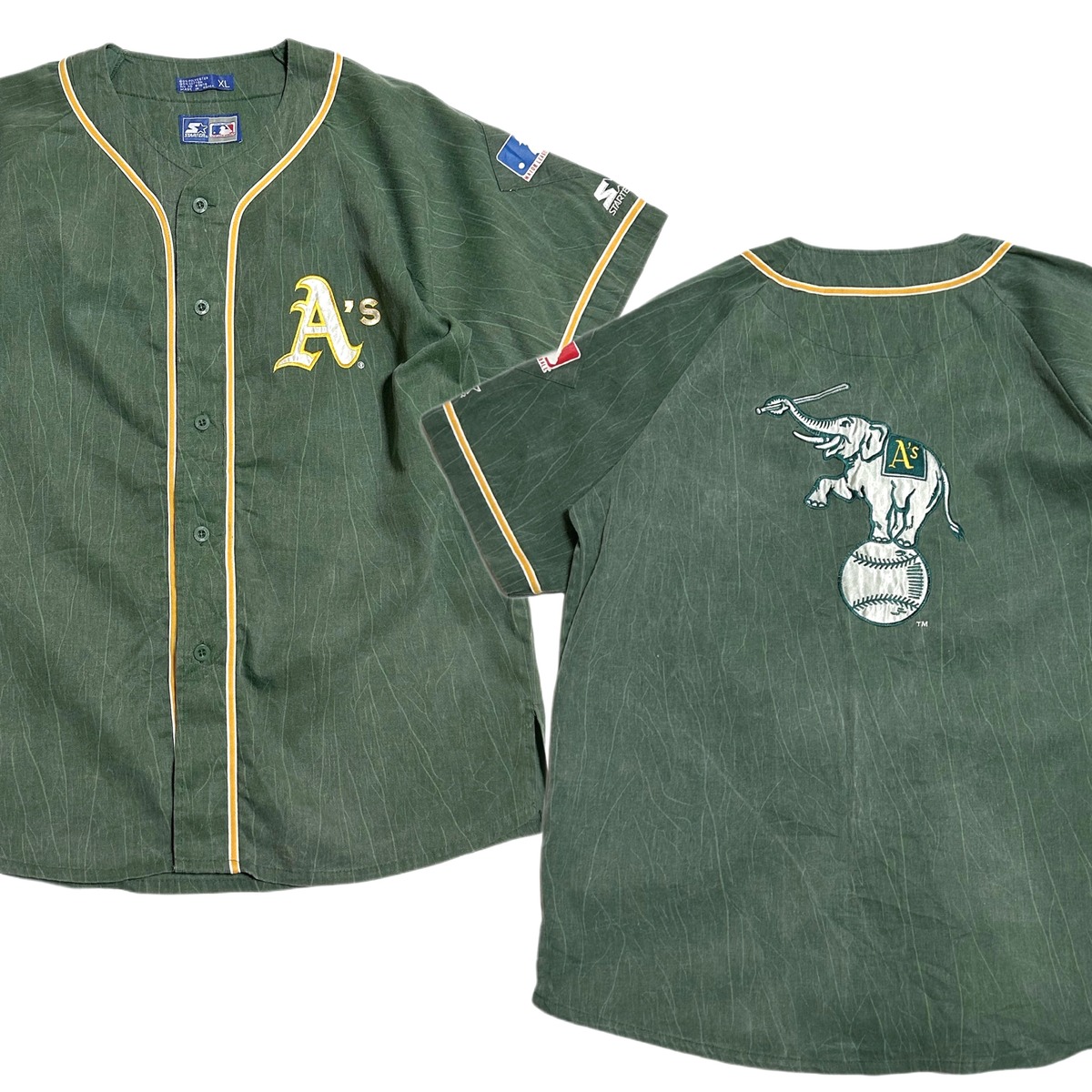 90s STARTER スターター MLB オークランド・アスレチックス ベースボールシャツ【XL】メジャーリーグ | BACK IN THE