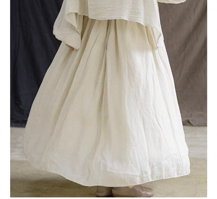 【Le choix de Wakako】ピュアラミー麻コットン裏地スカートS-221402