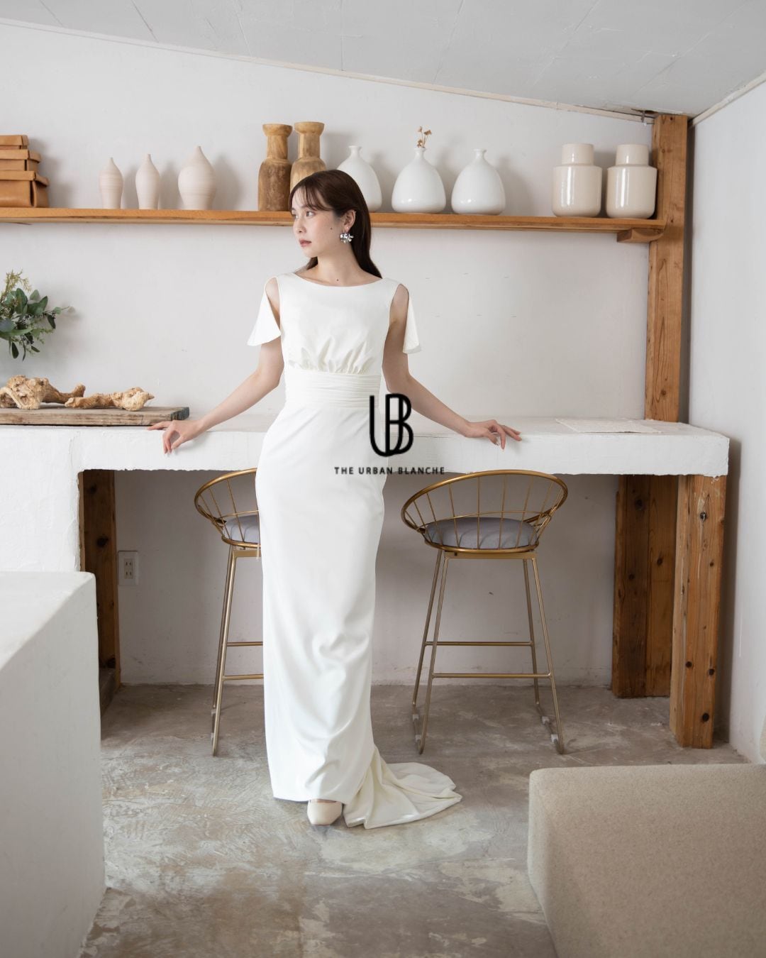 THE URBAN BLANCHE ORIGINAL 】着痩せ効果☆ 袖付き オシャレ