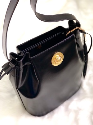 CELINE セリーヌ　スターボール　レザー　巾着　ドローストリング　ショルダーバッグ　ブラック　vintage　ヴィンテージ　オールドセリーヌ　ysscaw