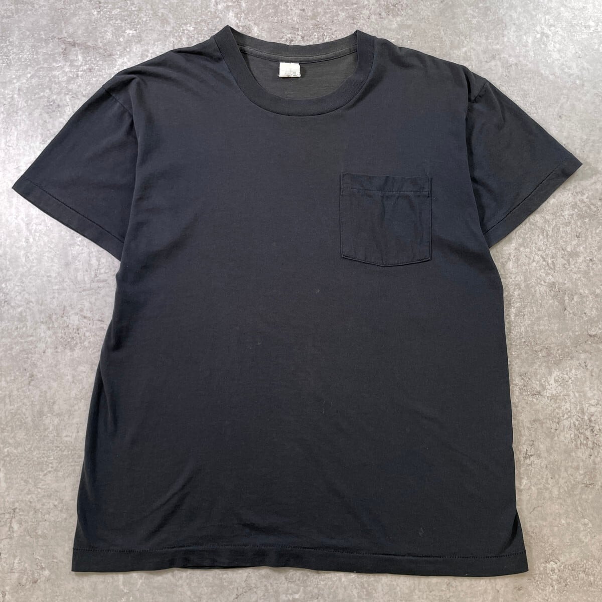 80年代 USA製 無地 ブランク ポケットTシャツ ポケT メンズL~XL相当