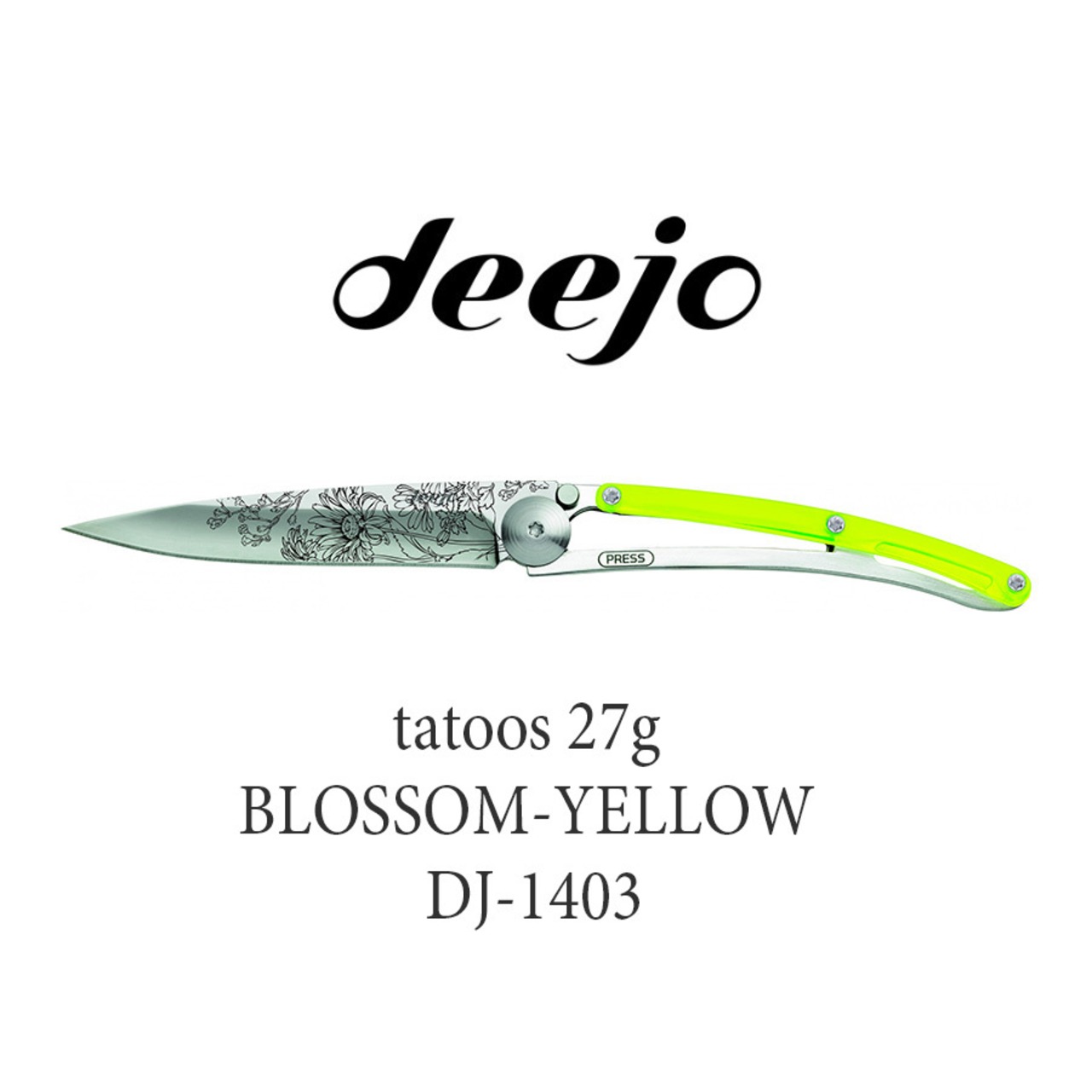 Deejo(ディージョ)　tatoos 27g アウトドア 折りたたみ ポケットナイフ