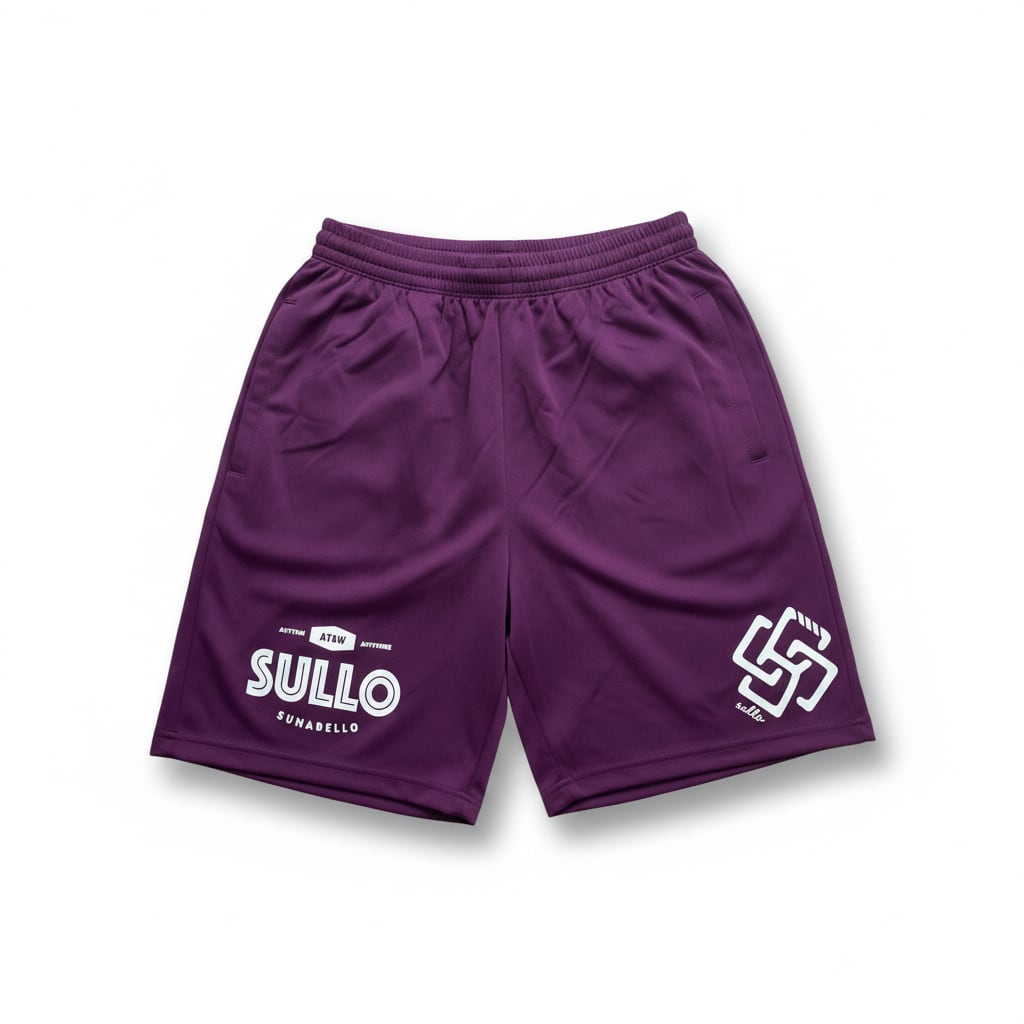 solショートパンツ パープル 渦巻きプリント solショートパンツ