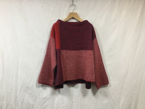 women’s L’ANIT”color combination knit red/navy/gray