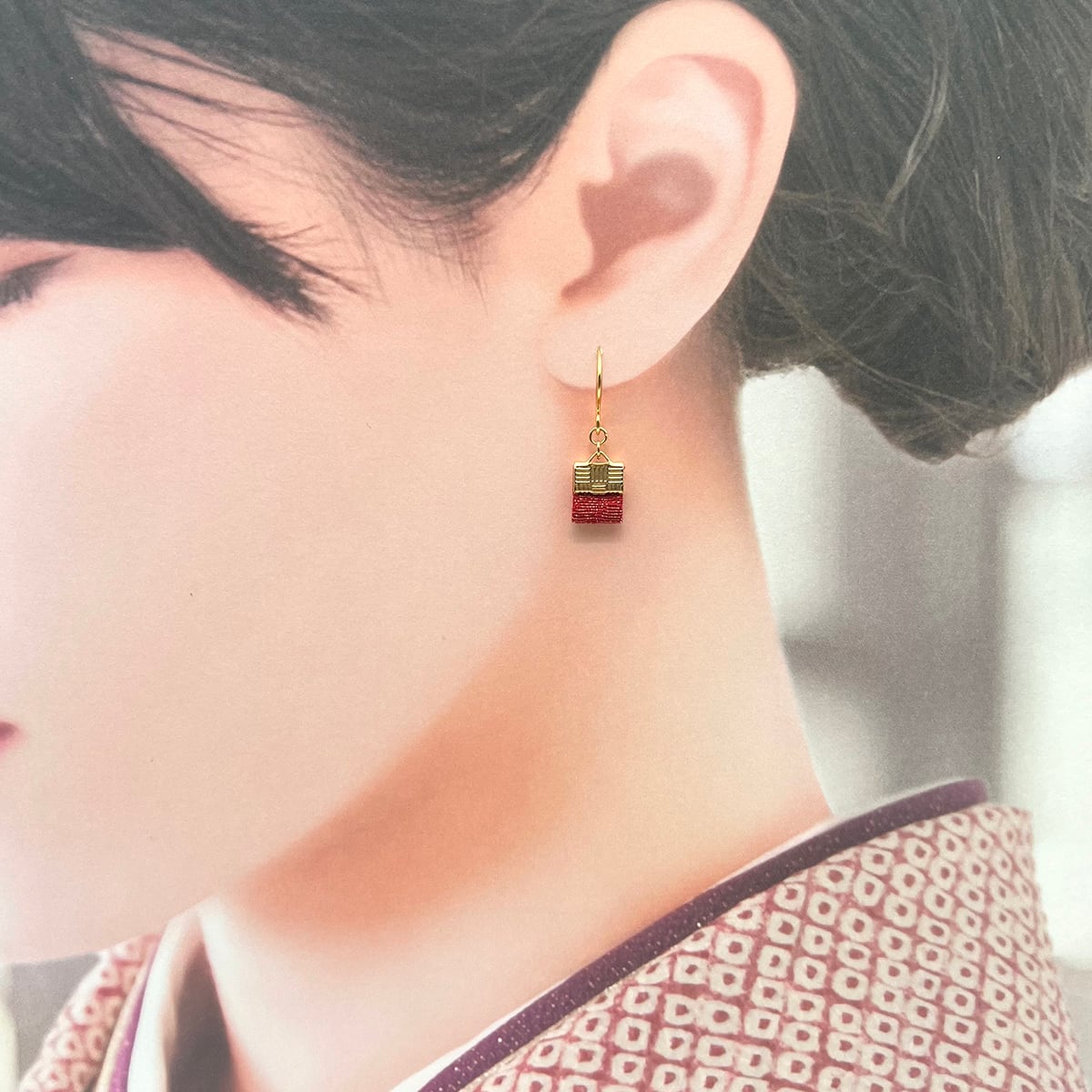 絹セラピーイヤリング/ピアス】全8色/着物や和装に似合うアクセサリー