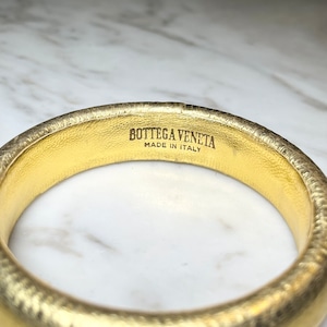 BOTTEGA VENETA gold color leather bangle