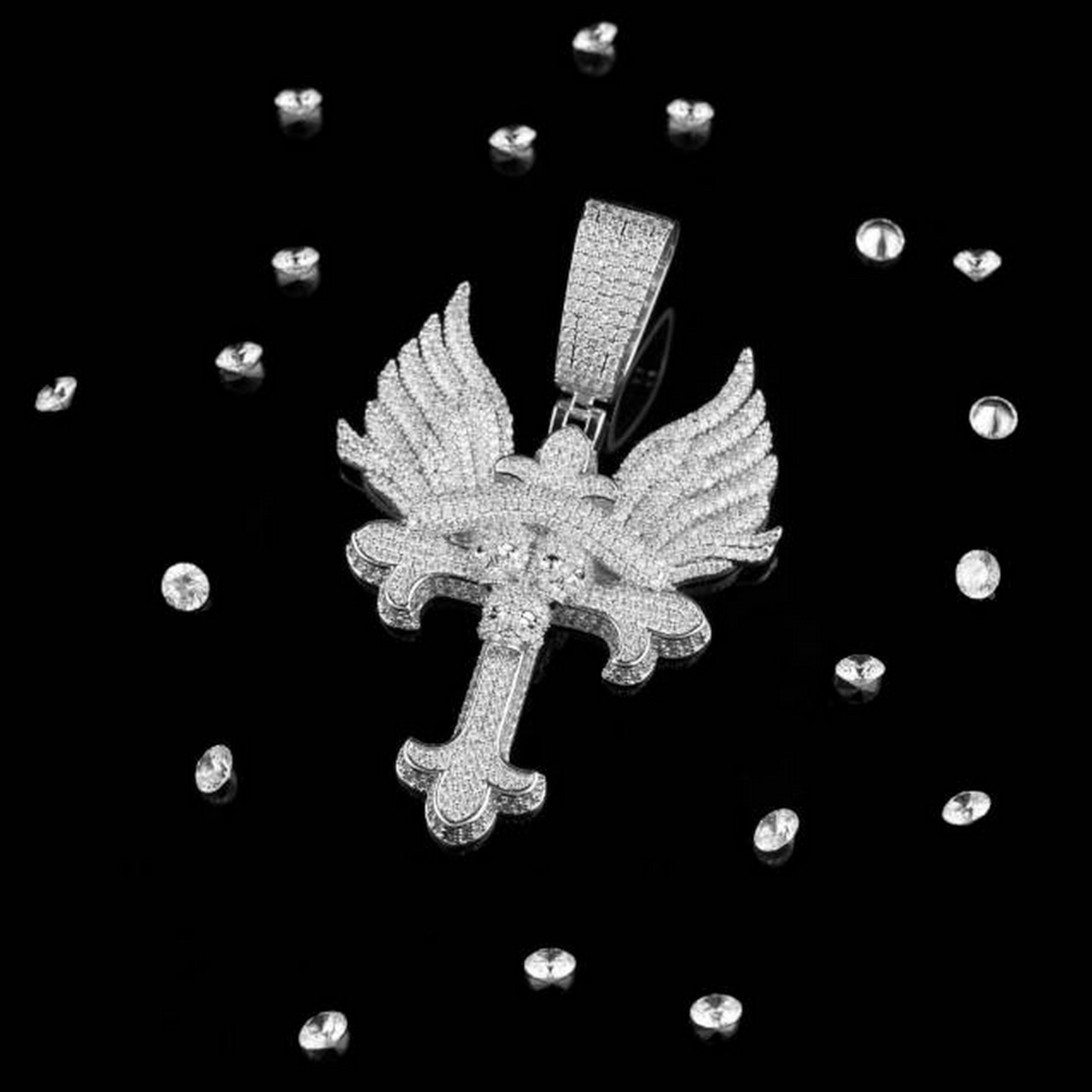 翼クロス ネックレス W170