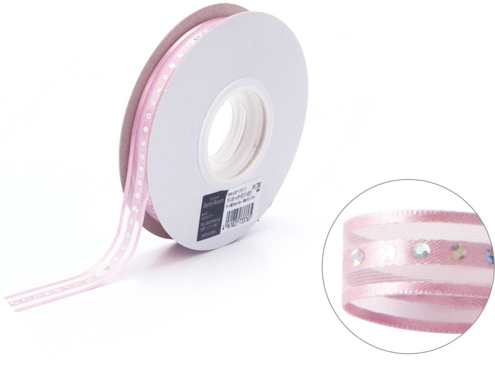 ラインストーンオーガンジー１２ミリ　レッド系　MRK-0027WI　4961823733833　リボン > 定番リボン