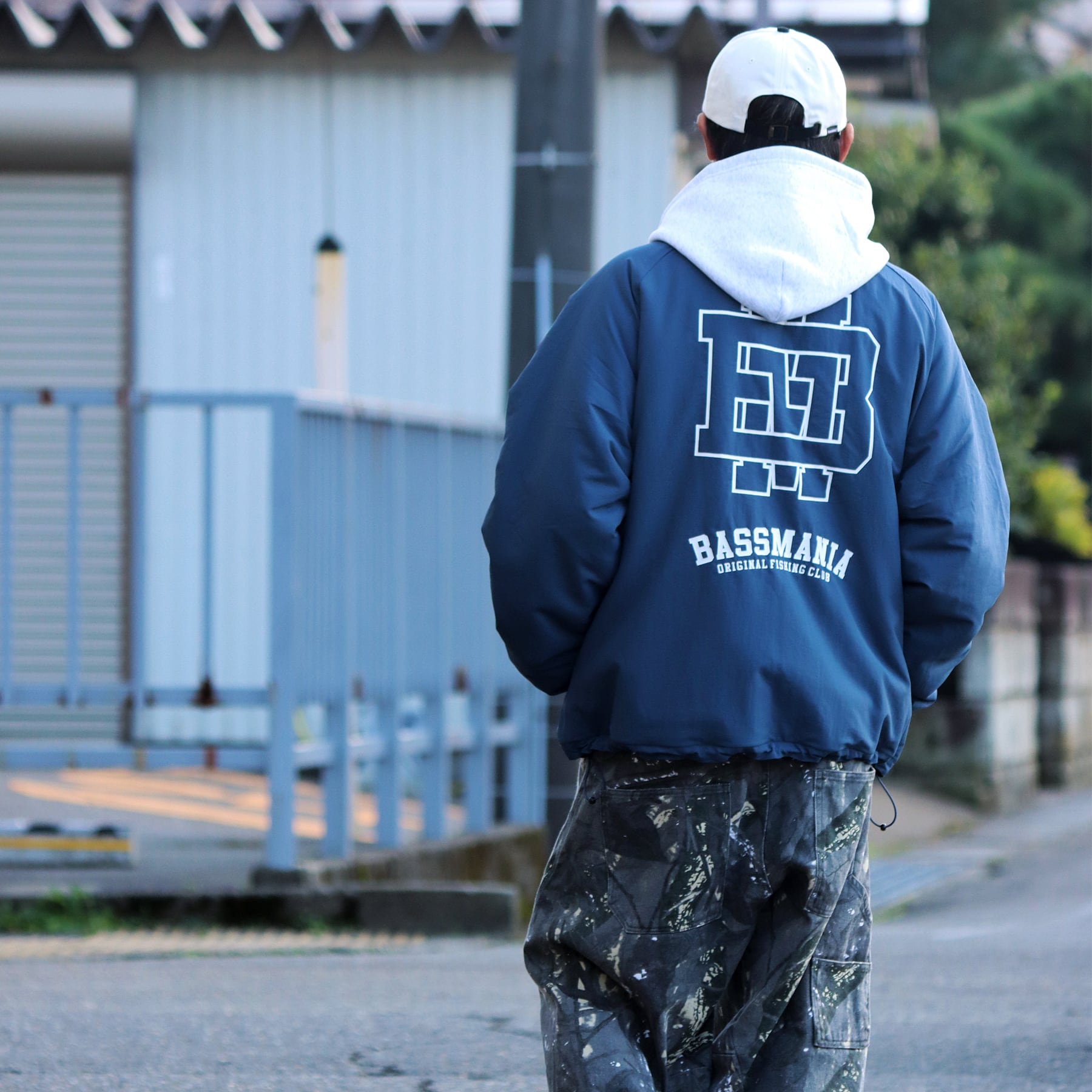 DeepRangebybassmania】 Logo Reversible Boa Jacket［I.BLU/NVY
