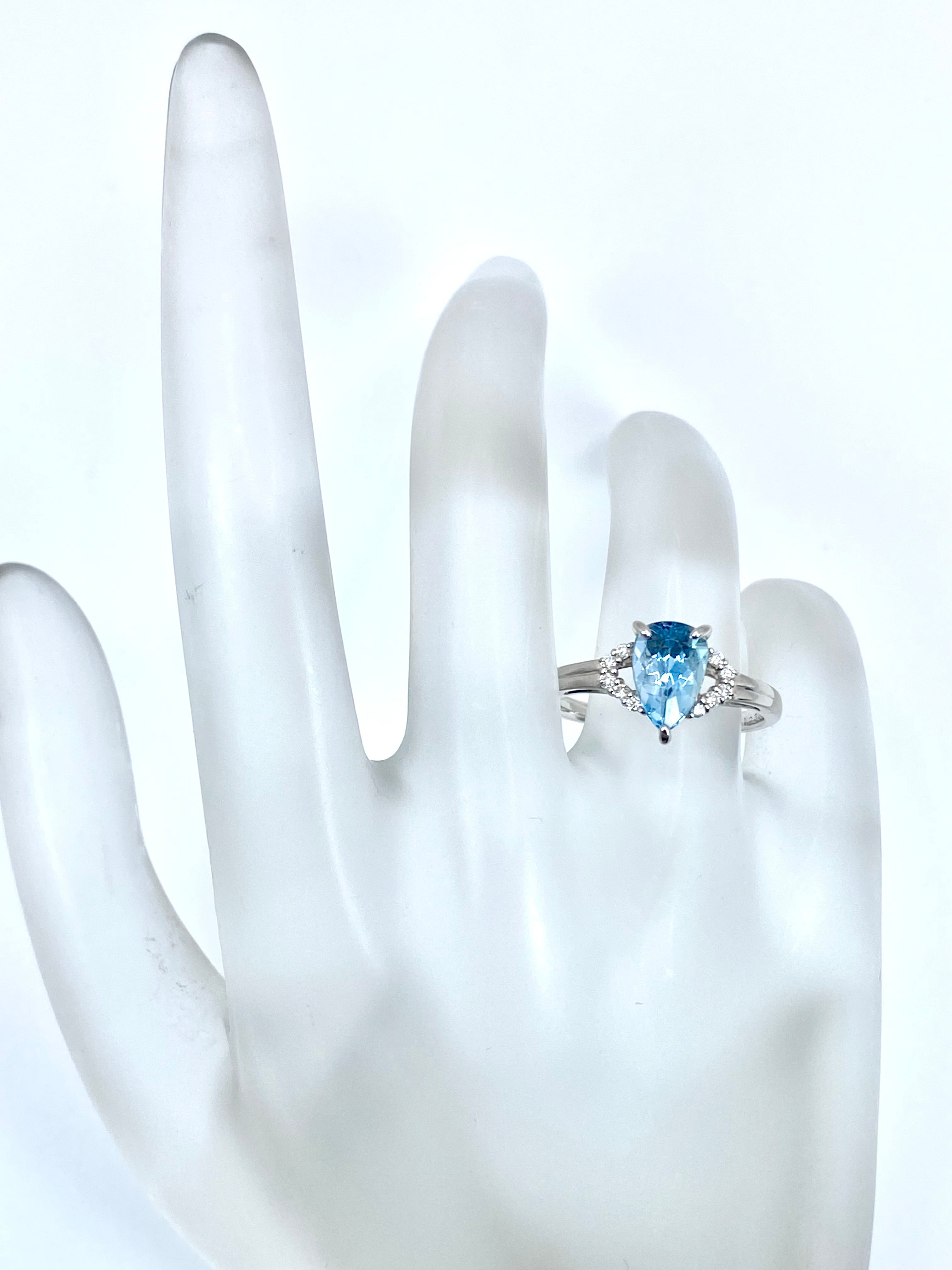 サンタマリア アクアマリン 1.23ct/ダイヤモンド 計0.08ct Pt900