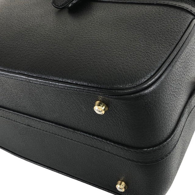 GUCCI グッチ バンブー レザー ハンドバッグ 2WAY バニティバッグ ショルダーバッグ ブラック  vintage ヴィンテージ オールド ub7fck