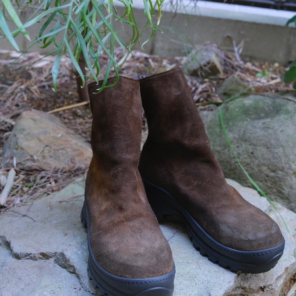 COMOLI(コモリ) / GUIDIバックジップブーツ-BROWN-(C03-07015)