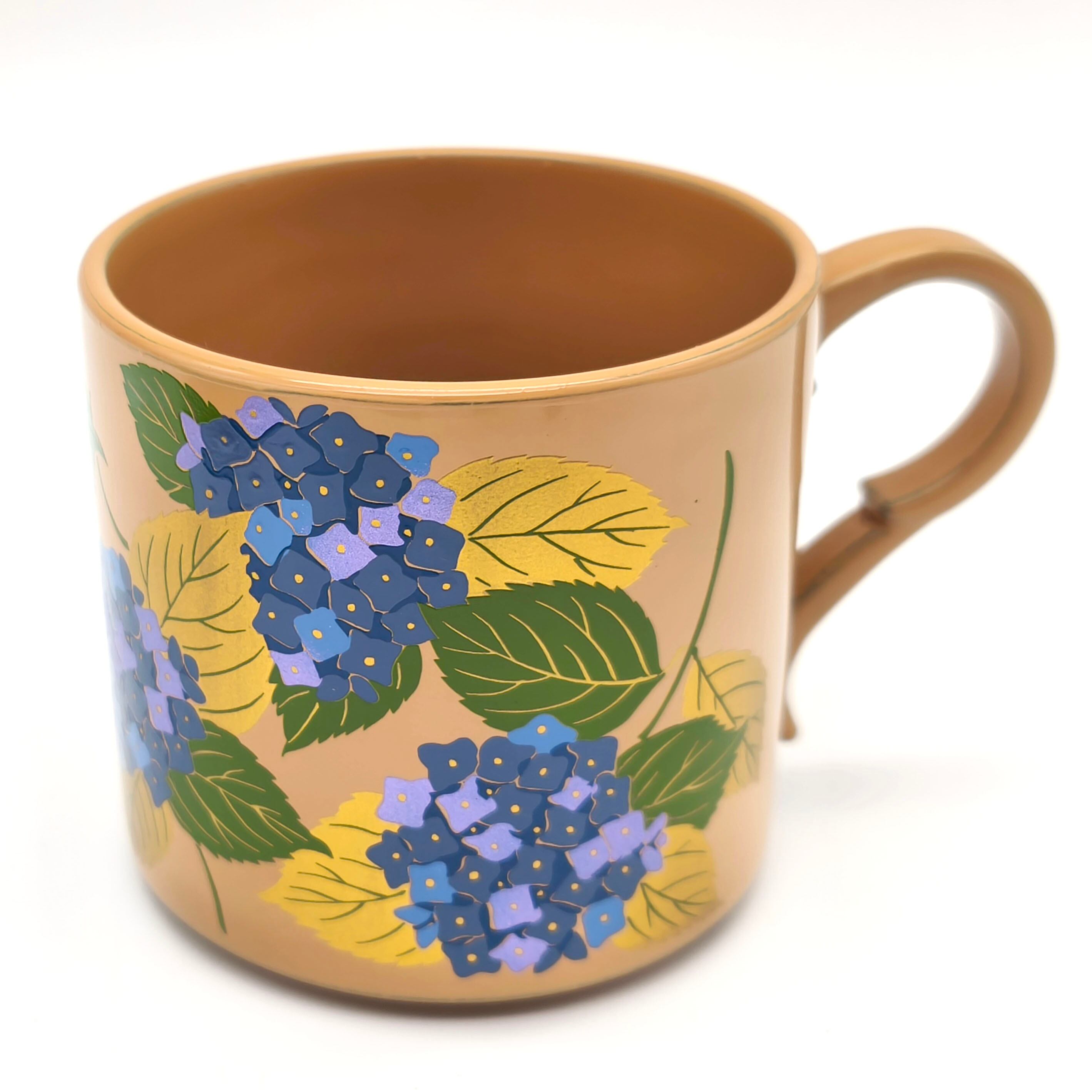 万葉の恋歌 花の十二ヵ月・六月 紫陽花・木乾漆器・カップ・ソーサー