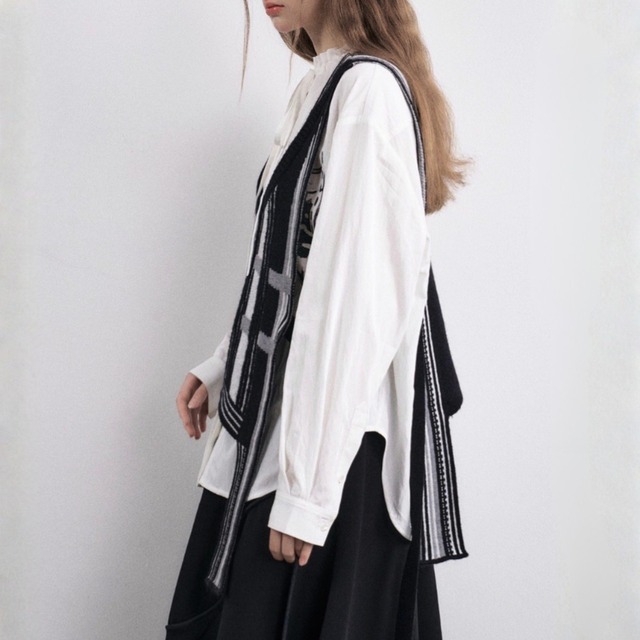 2way stripe knit vest C1606