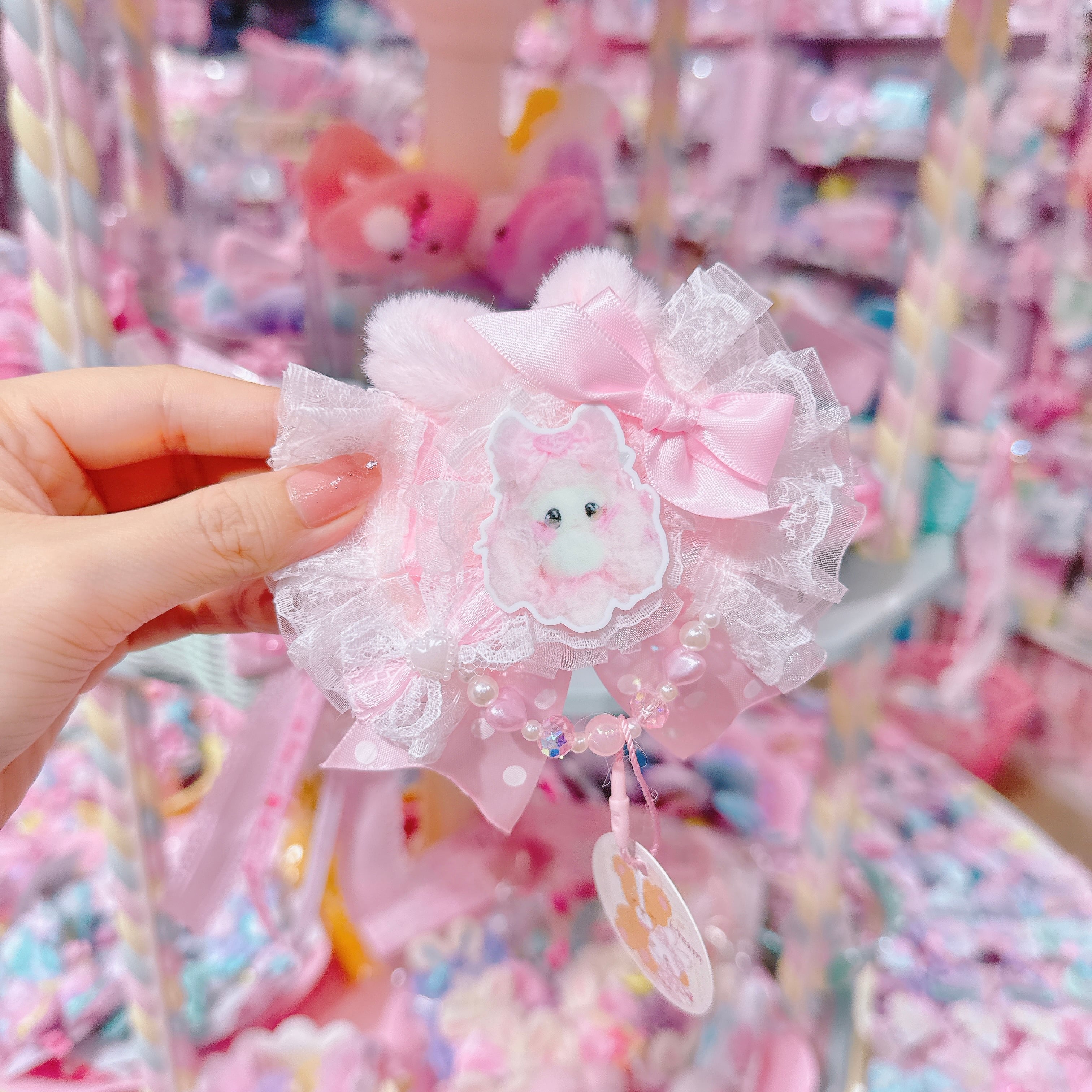【C10】77-7ふわふわりぼんヘアクリップ