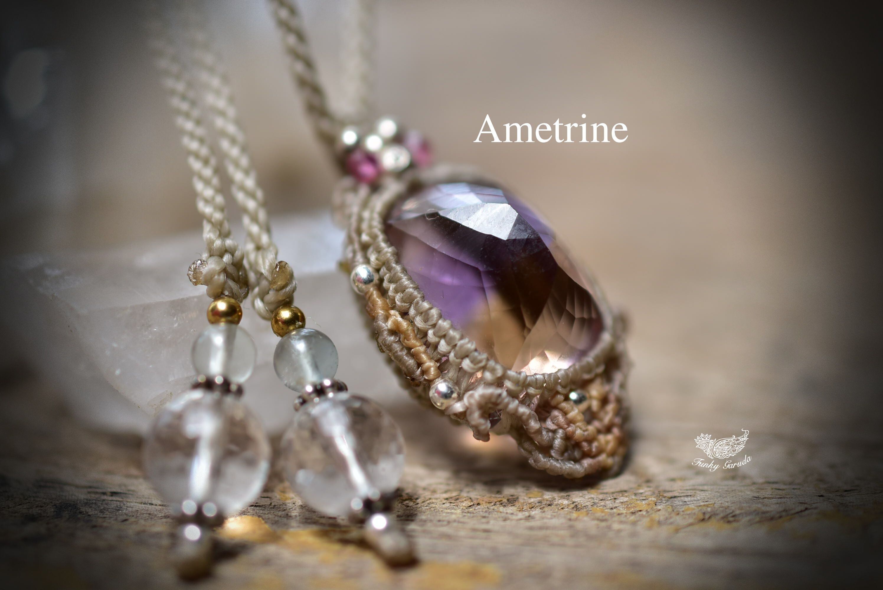 29.5ct★ファセットカット★アメトリン マクラメペンダント229