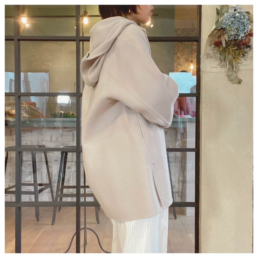 【CLOCHE】フード付きミドル丈コート