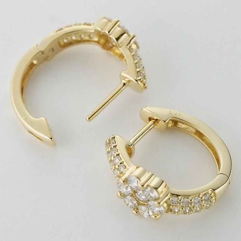 フープピアス K18YG ダイヤモンド/0.45ct×2 仕上済 | 質ミウラ BASE