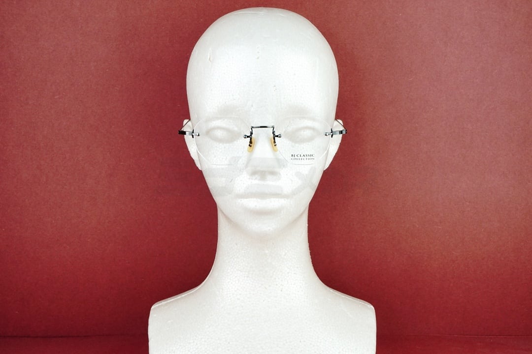 BJ CLASSIC メガネ PREM-206 NT C-4 ツーポイント 縁無し 多角形