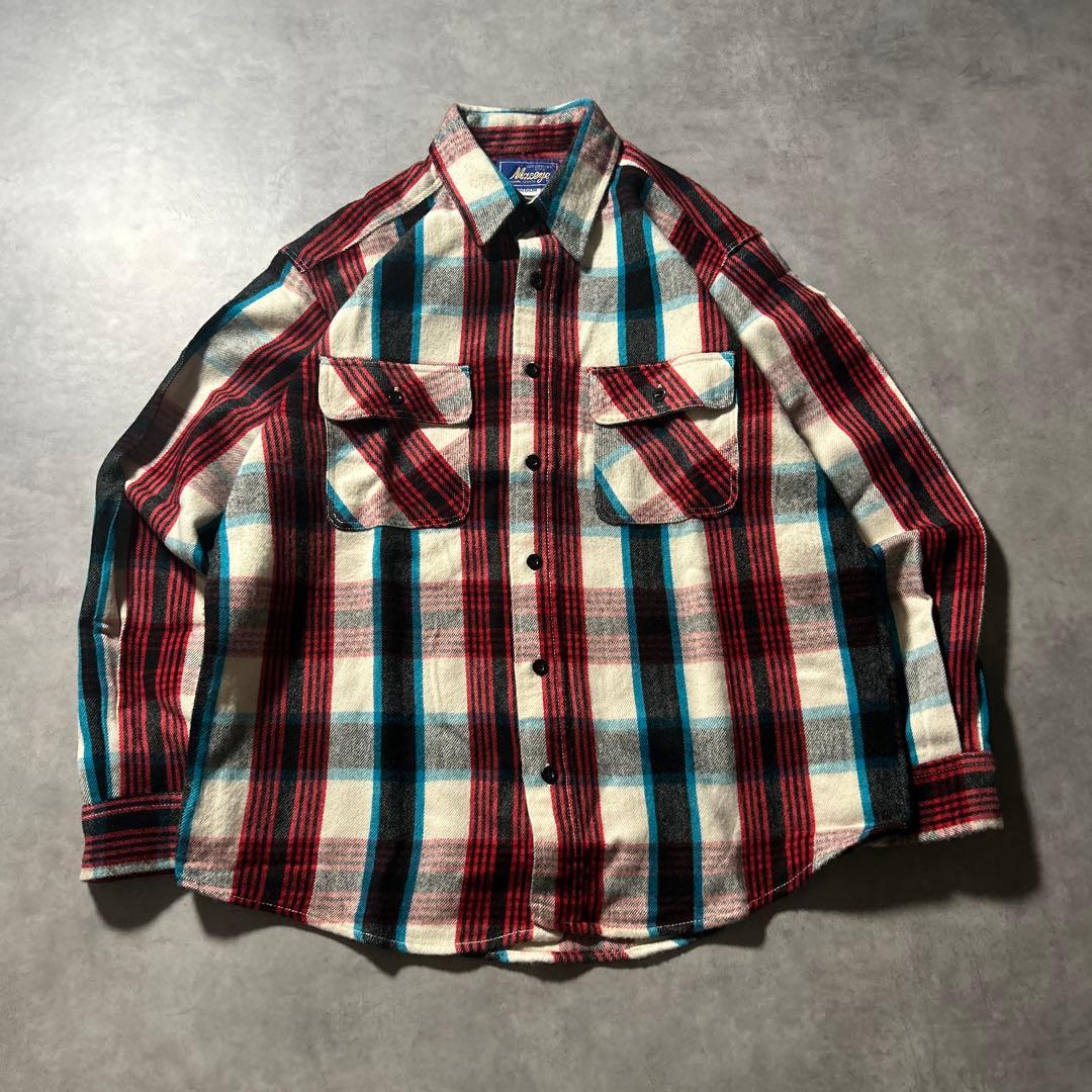 ヴィンテージ チェック ネルシャツ オンブレ デザイン ギンガムチェック シャツ