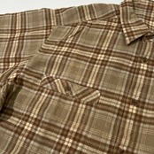 PAPAS パパス チェック柄 フランネル コットン 長袖 ネルシャツ 52 LL /ベージュ ブラウン系