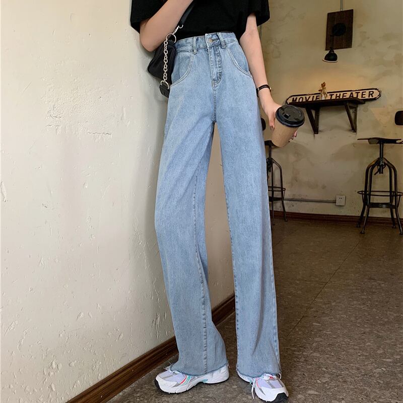 スプリングハイウェストジーンズ 薄手パンツ スタイル 春物 試着室62650573372